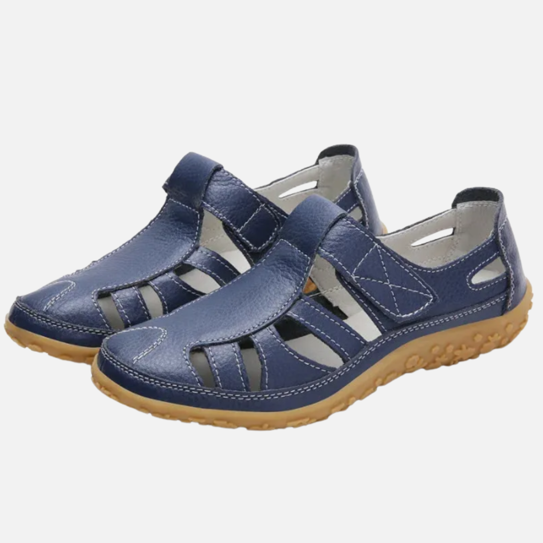 Women's Cushioned Closed Toe Sandals | Velcro Strap