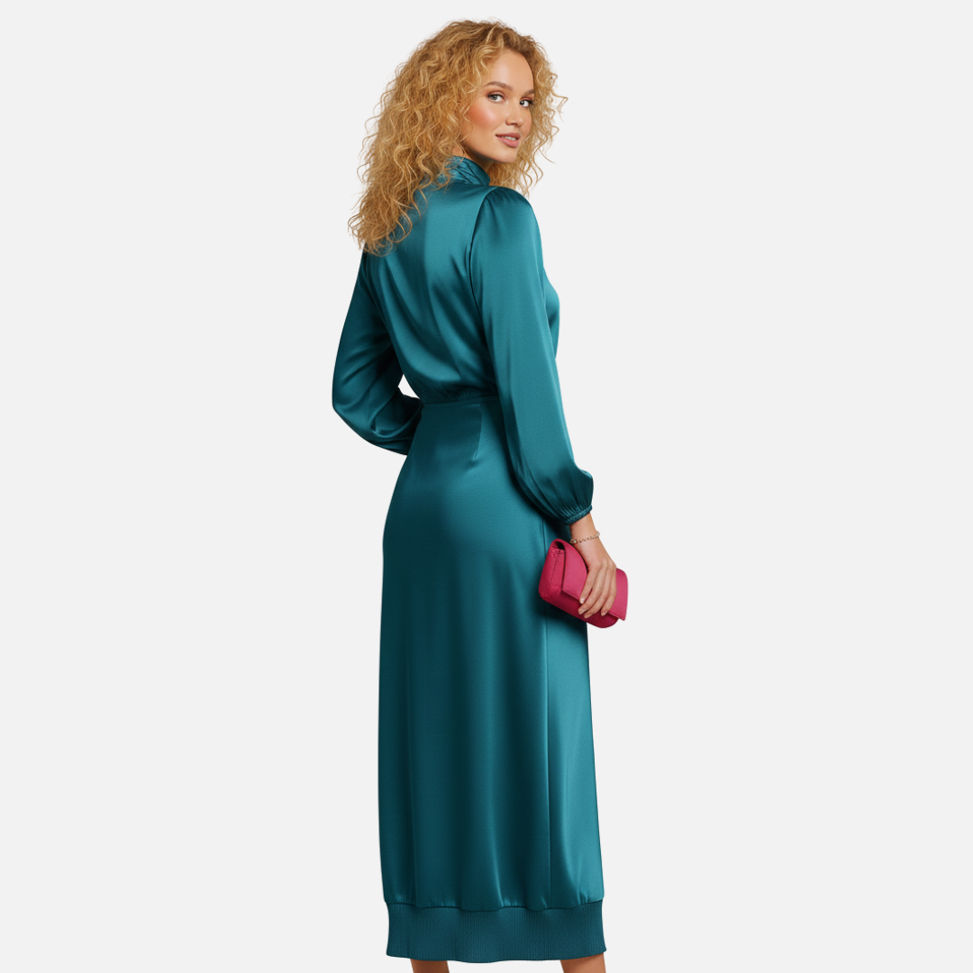Women’s Elegant Satin Midi Dress – House of Velari