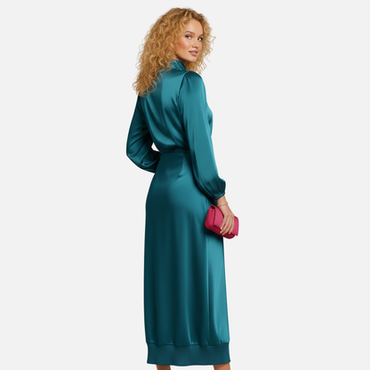 Women’s Elegant Satin Midi Dress – House of Velari