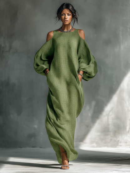 Women's Green Oversized Maxi Dress – House of Velari