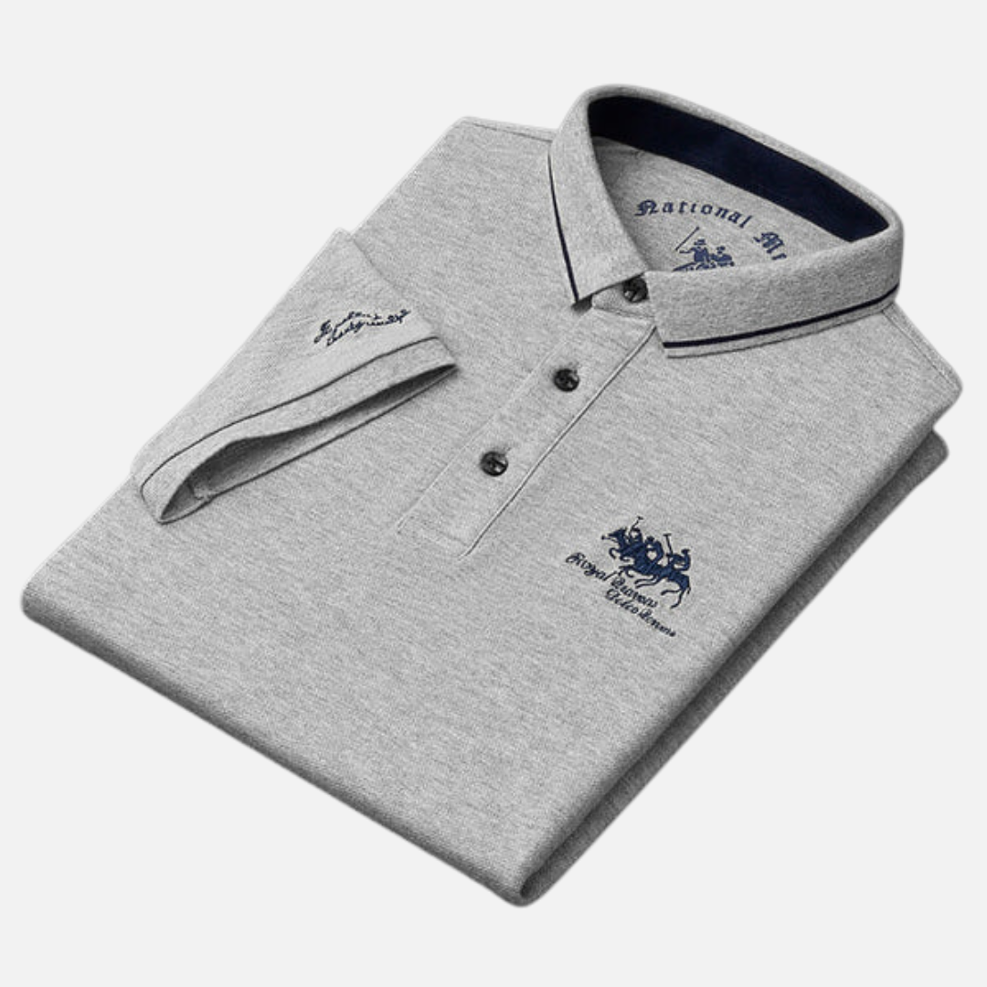 Men's Embroidered Long Sleeve Polo Shirt – House of Velari