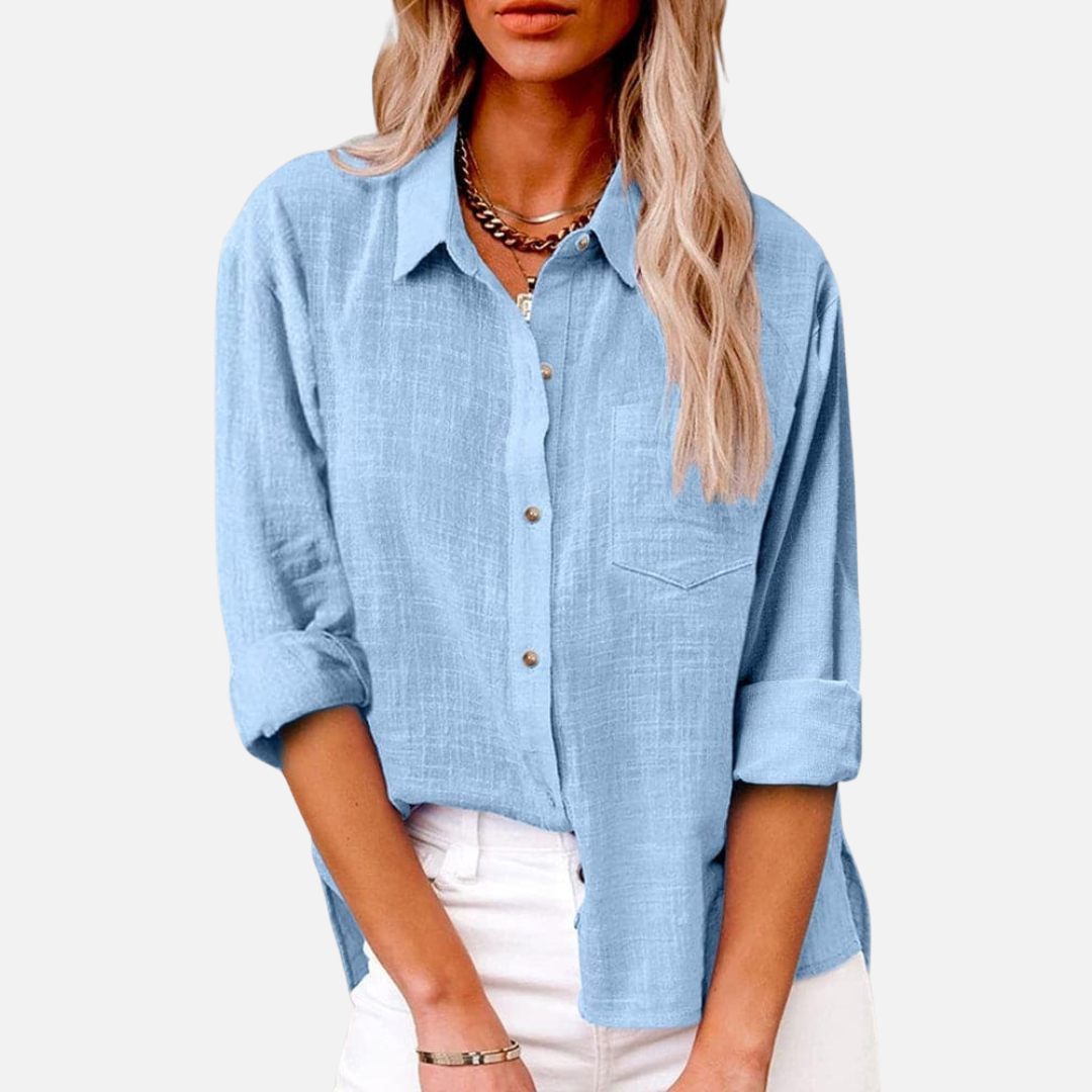 Women's Long Sleeve Linen Button Down Shirt – House of Velari