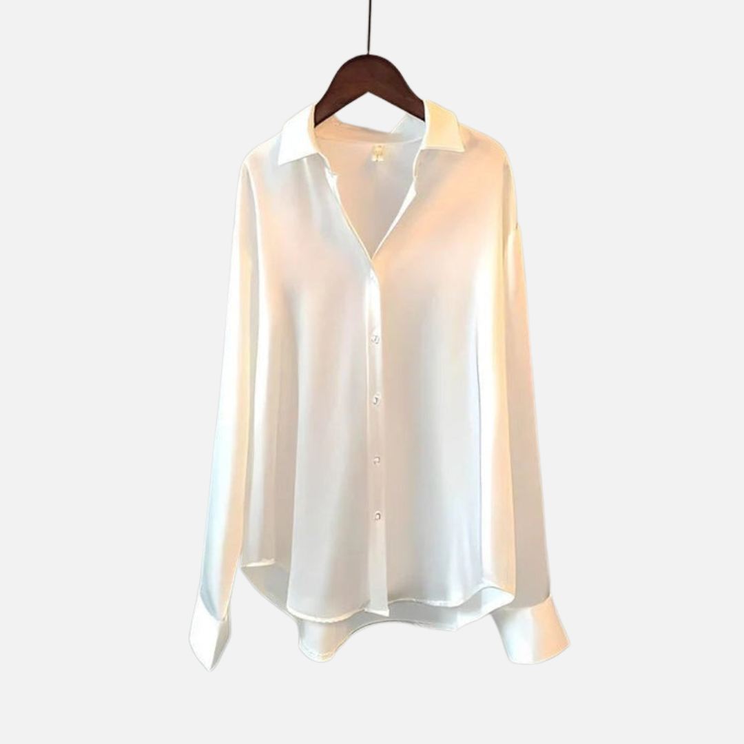 Women's Satin Button-Down Long Sleeve Shirt – House of Velari