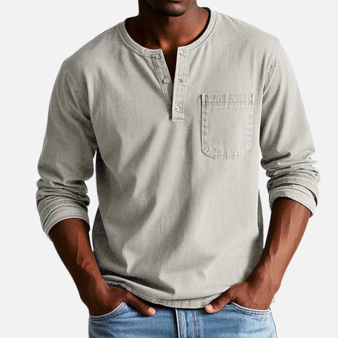 Men's Henley Long-Sleeve Linen Shirt – House of Velari