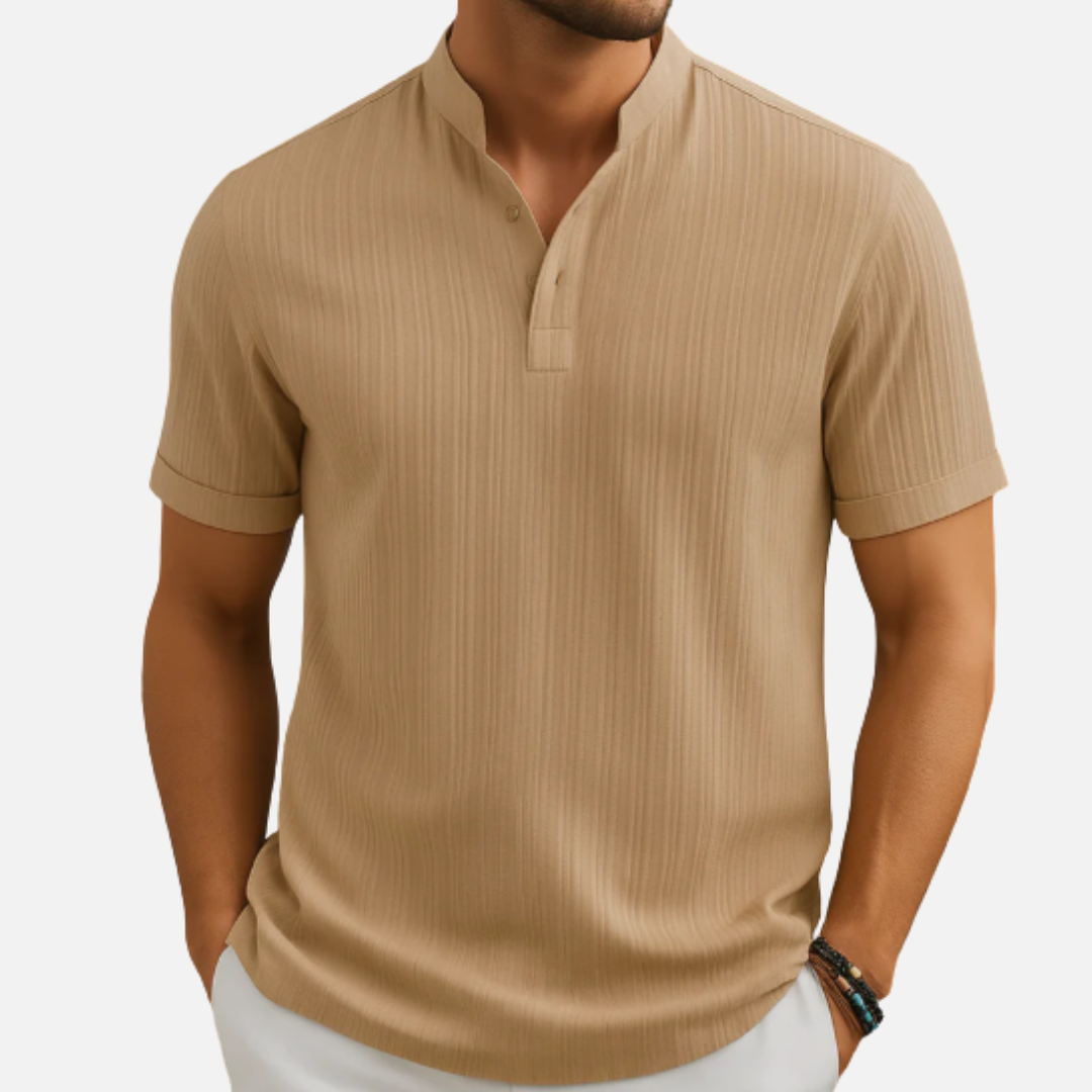 Men's Textured Waffle Knit Polo Shirt – House of Velari