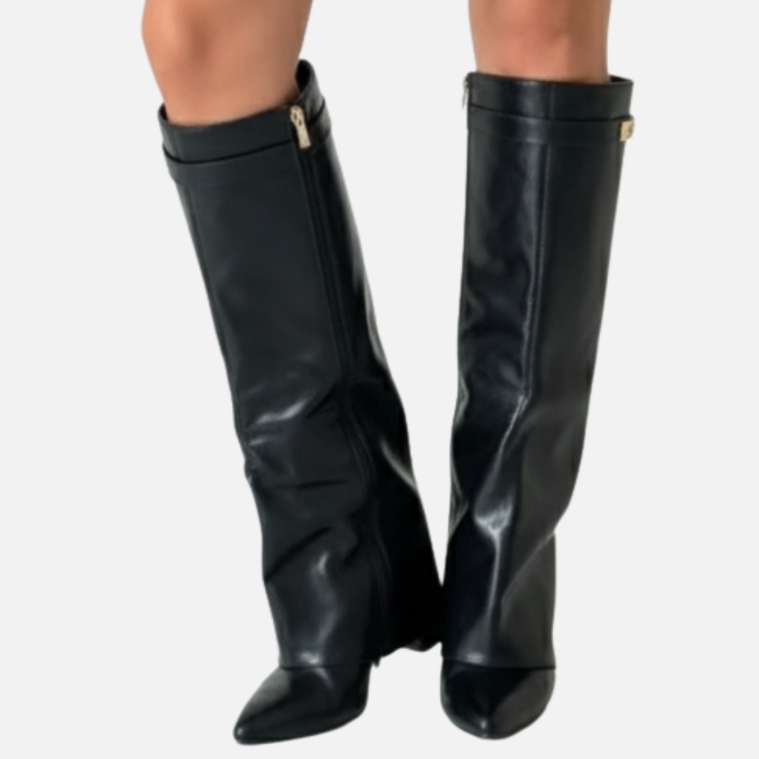 Women’s Suede Wide Knee-High Boots – House of Velari