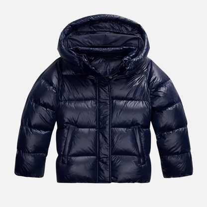 Glossy Puffer Jacket with Hood for Women – House of Velari