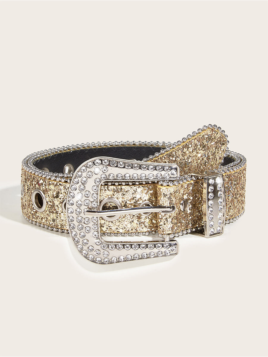 Women's Rhinestone Embellished Buckle Belt – House of Velari