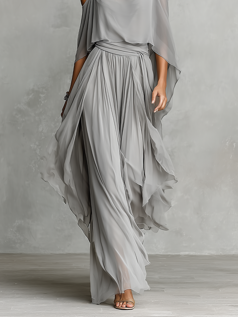Women's Gray Chiffon Set – House of Velari