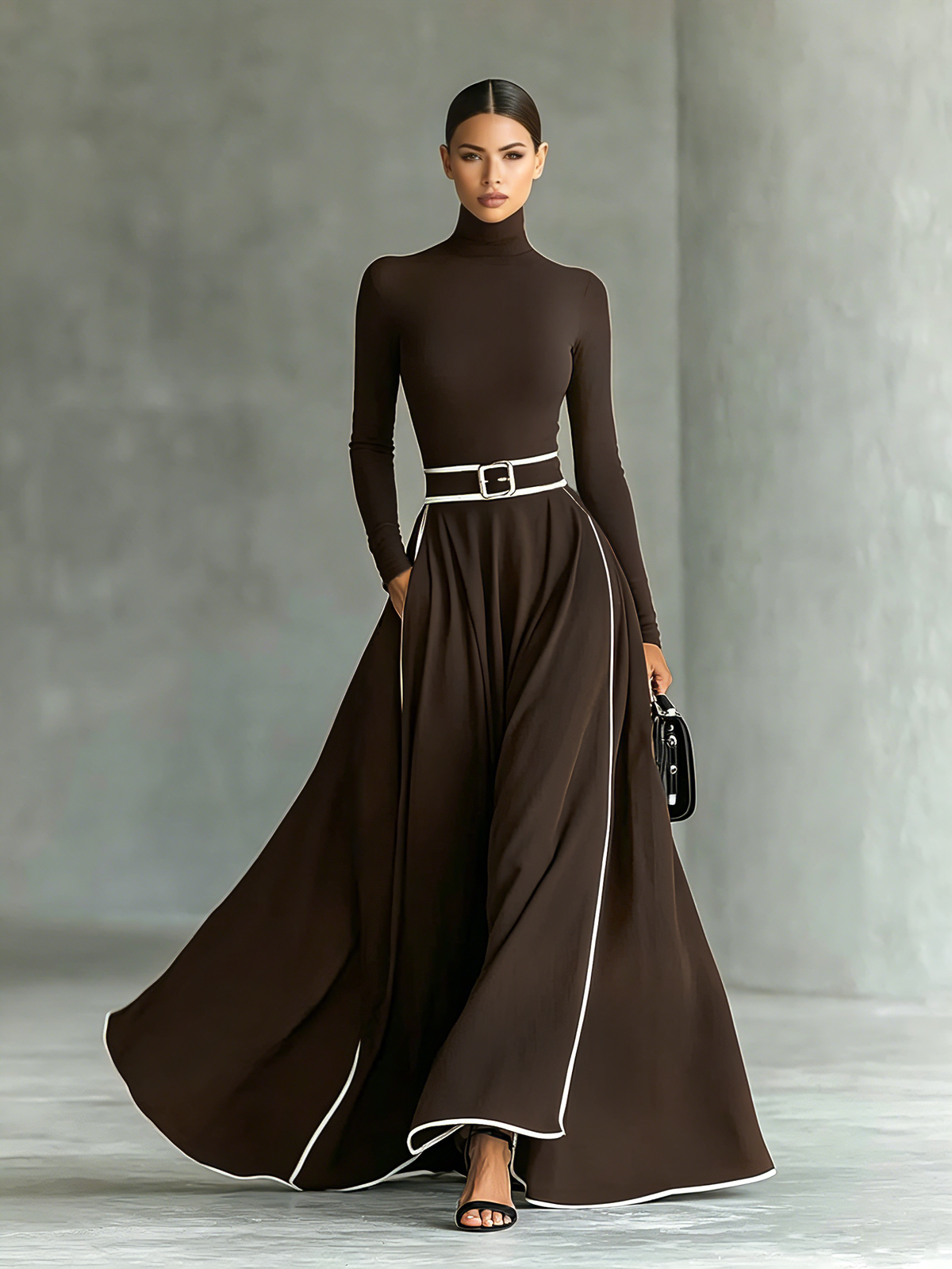Women's Black Long Sleeve Maxi Dress – House of Velari