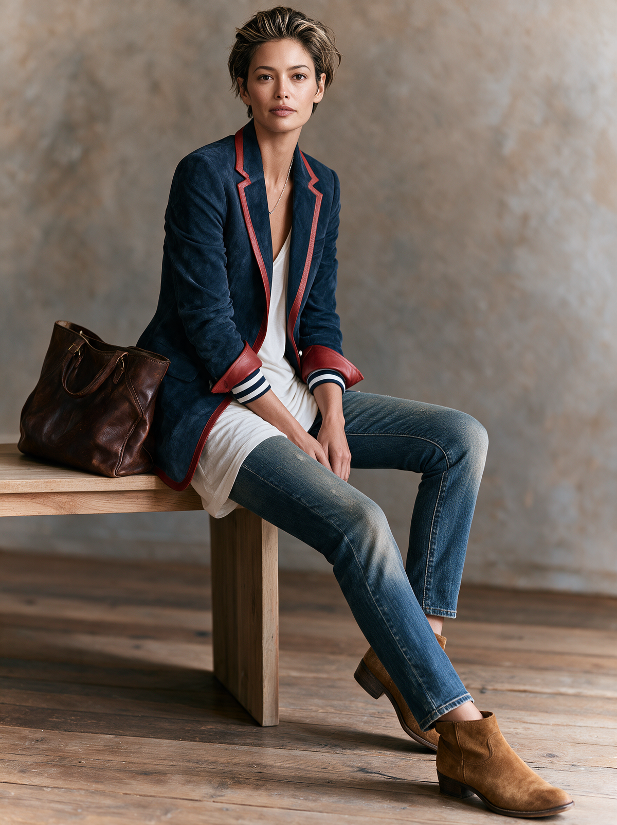 Women's Red Suede Vintage Blazer – House of Velari