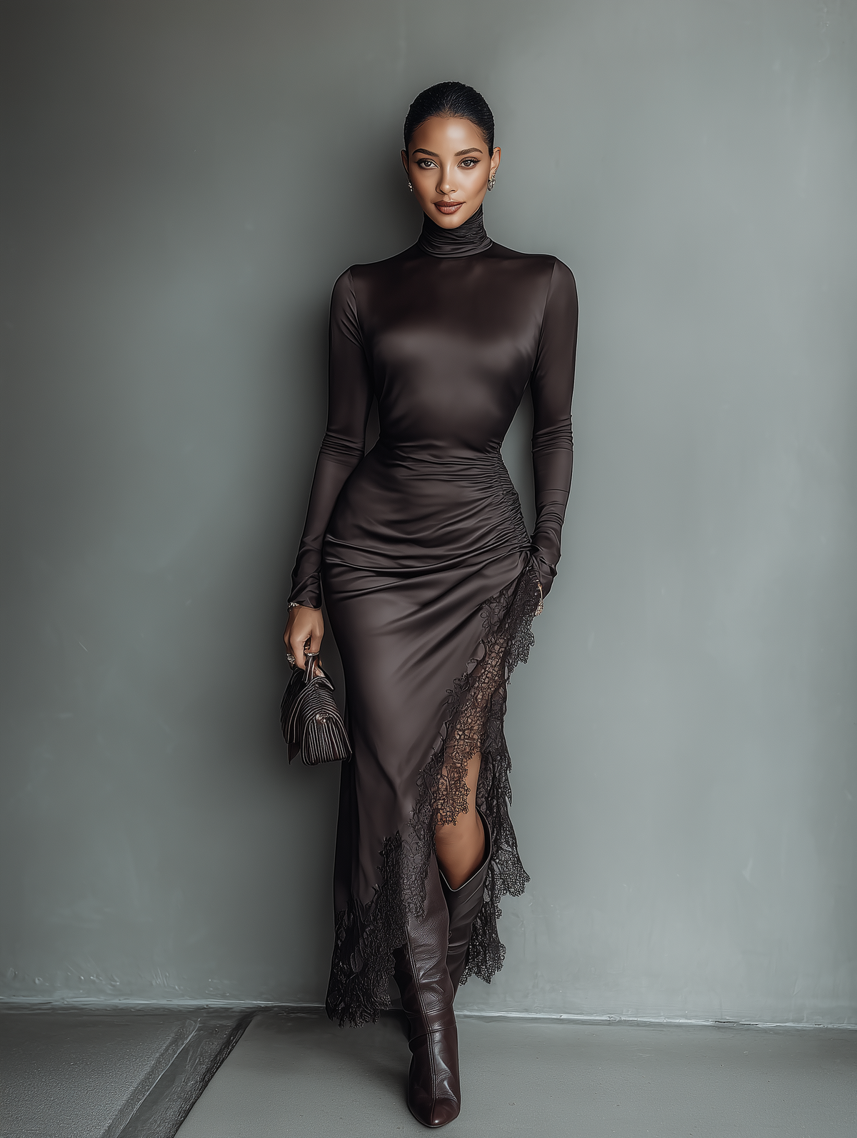 Women's Brown Satin Maxi Dress – House of Velari