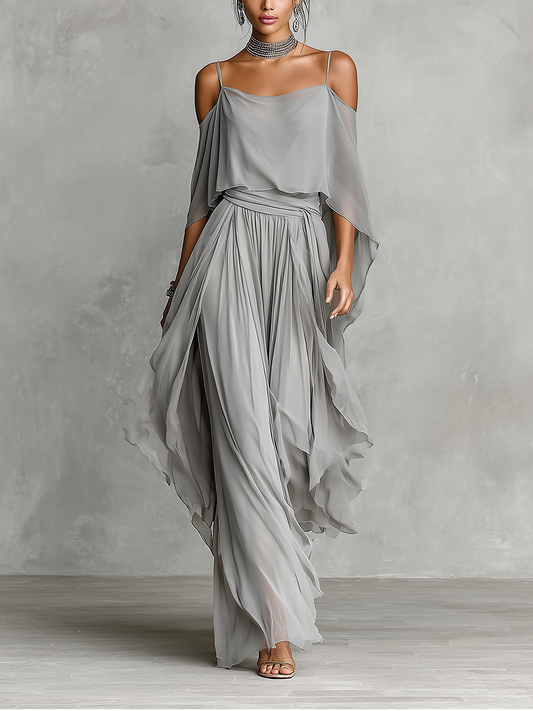 Women's Gray Chiffon Set – House of Velari