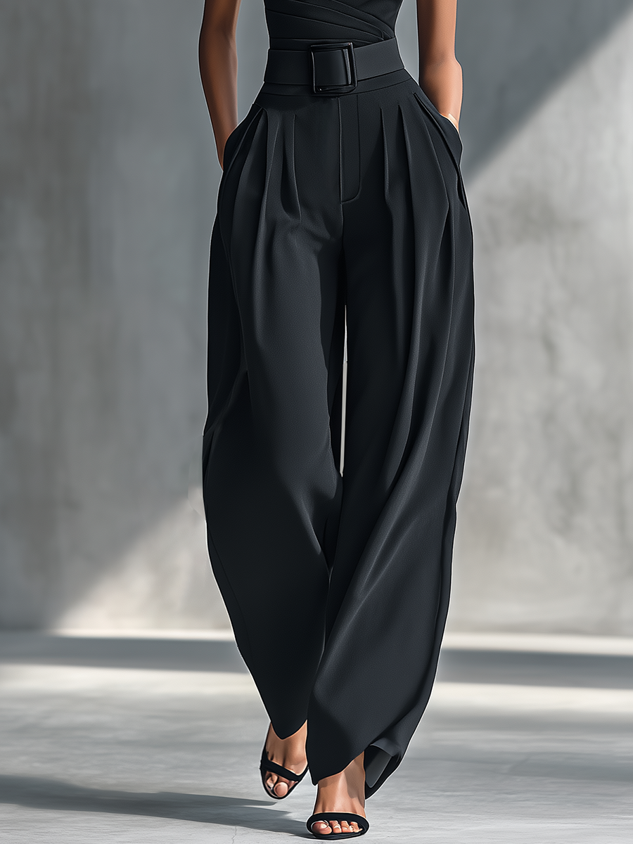 Women's Black Knit Wide-Leg Pants – House of Velari