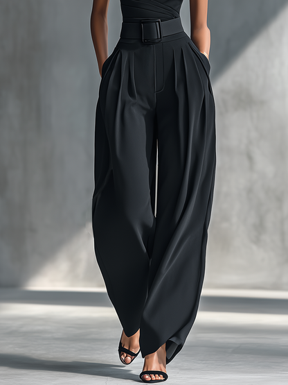 Women's Black Knit Wide-Leg Pants – House of Velari
