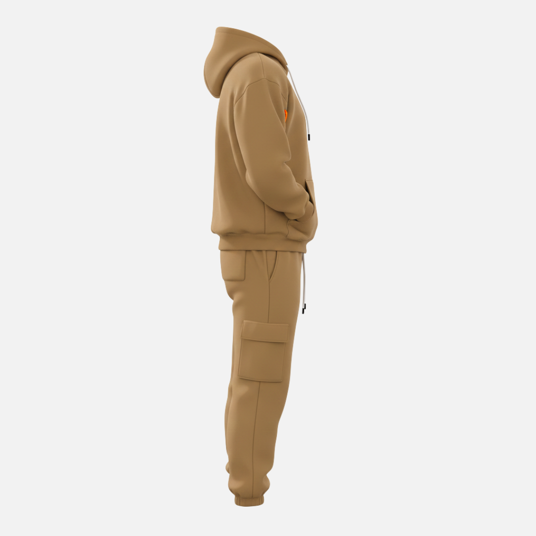 Men’s Two-Piece Tracksuit Set Casual Hoodie & Cargo Joggers – House of Velari