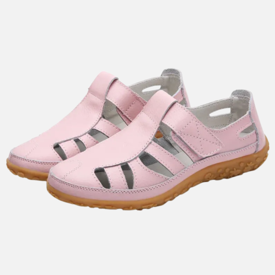 Women's Cushioned Closed Toe Sandals | Velcro Strap