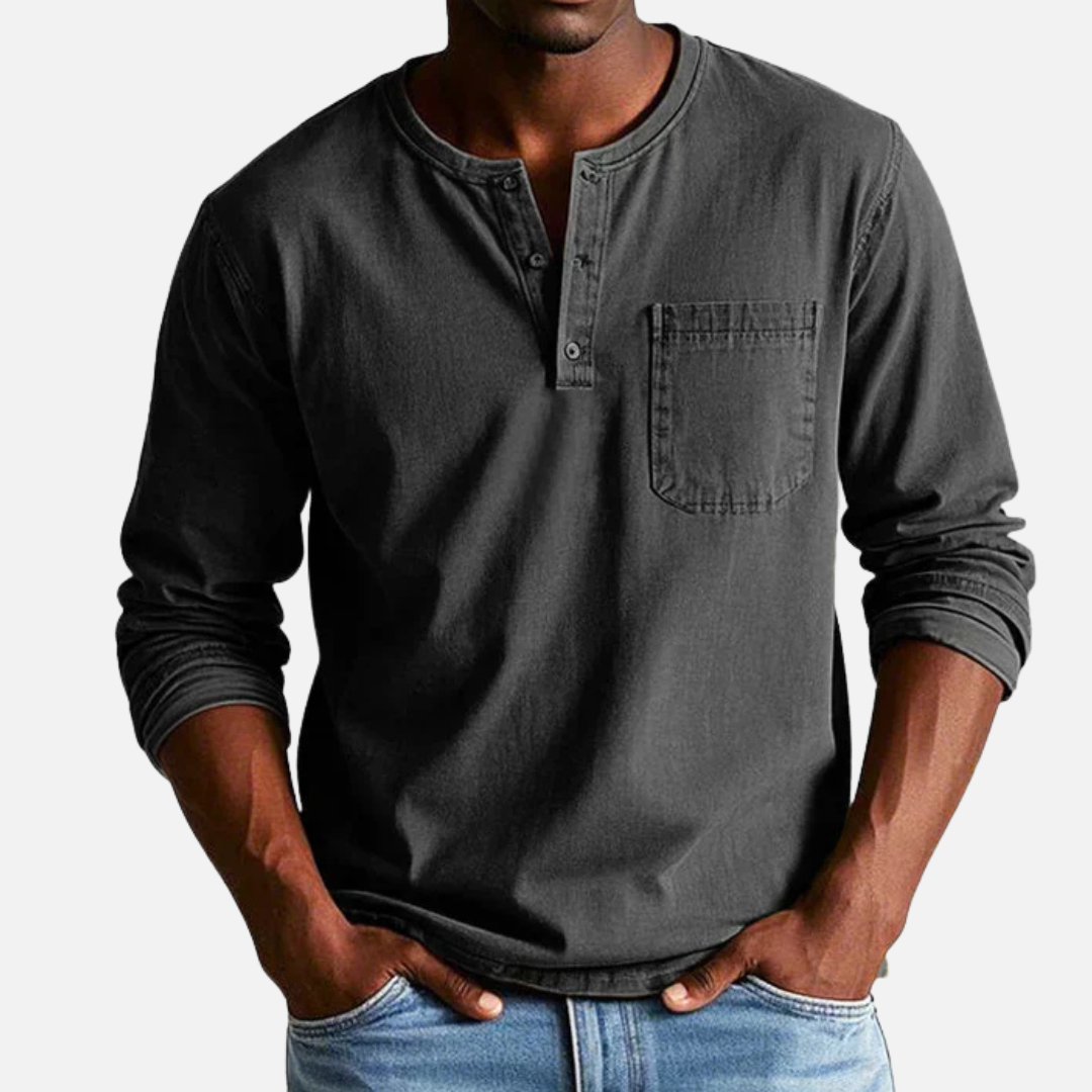Men's Henley Long-Sleeve Linen Shirt – House of Velari