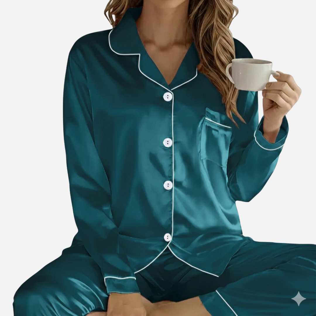 Women’s Satin Wide Pajama Set – House of Velari