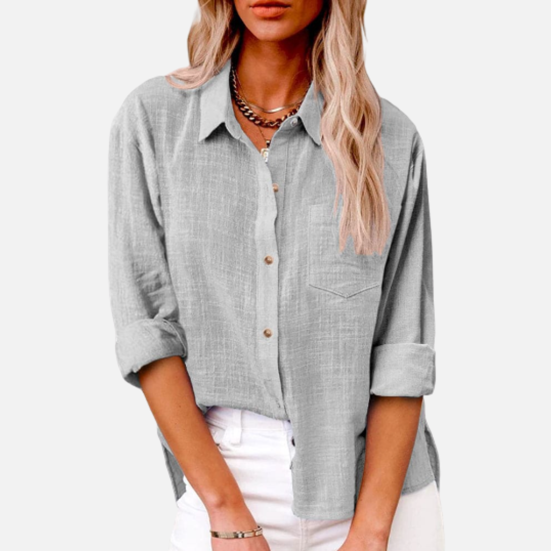 Women's Long Sleeve Linen Button Down Shirt – House of Velari