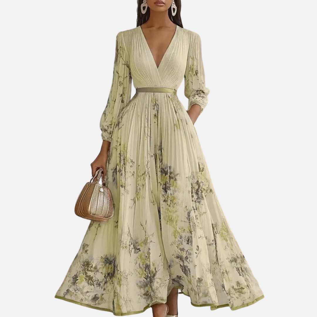 Women's Floral Pleated Midi Dress – House of Velari
