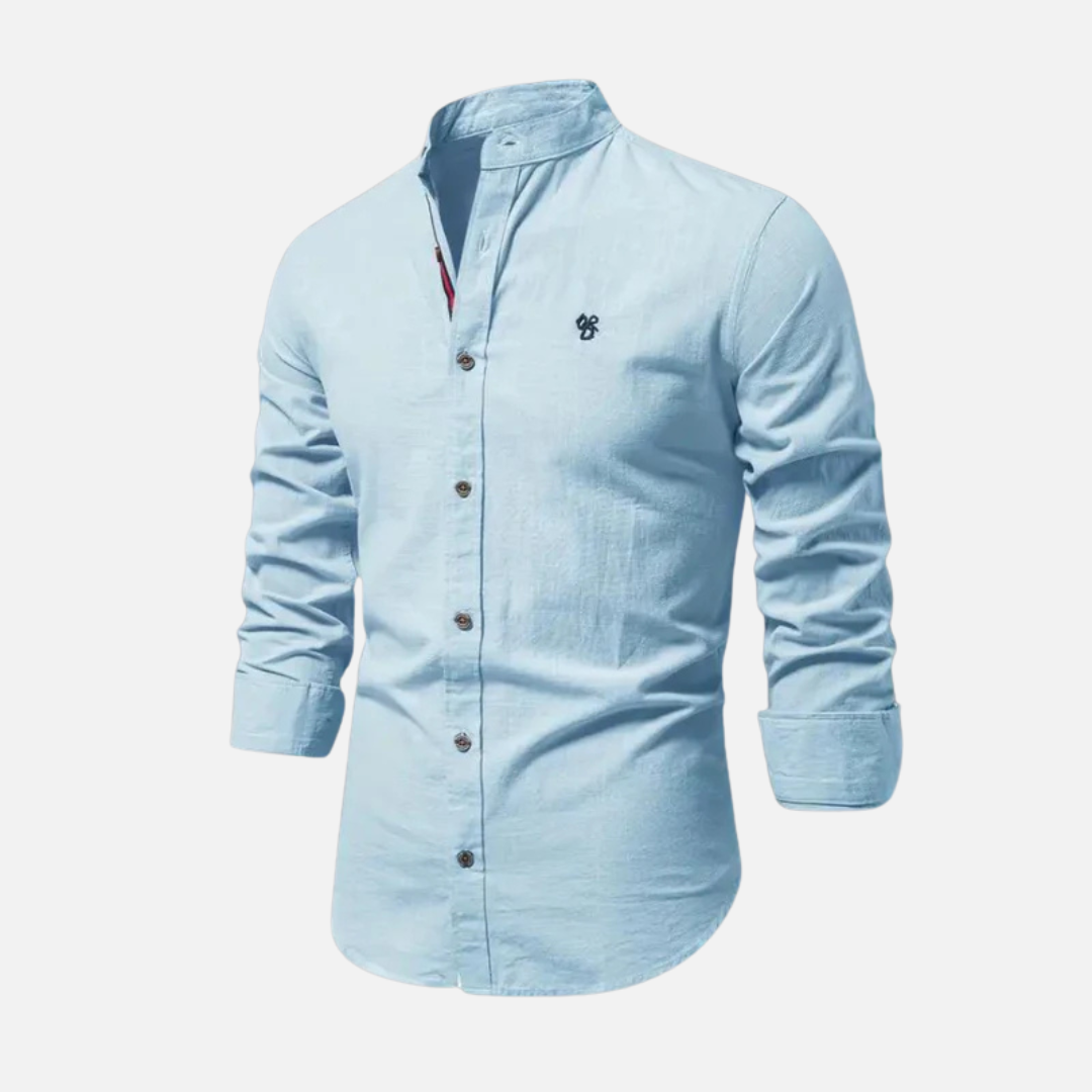 Men's Long Sleeve Mandarin Collar Shirt – House of Velari