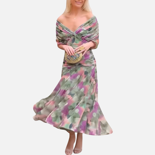 Women's Off Shoulder Ruched Midi Dress – House of Velari