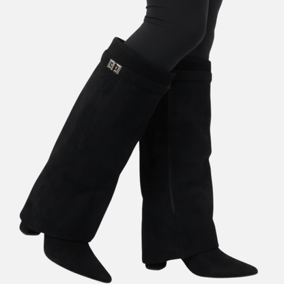 Women’s Suede Wide Knee-High Boots – House of Velari