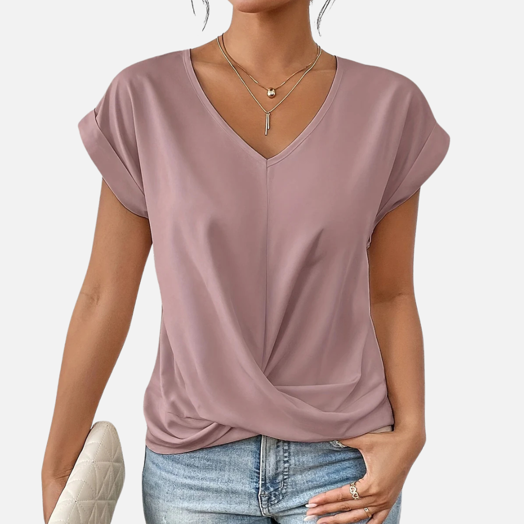 Women's V-Neck Draped T-Shirt Breathable – House of Velari