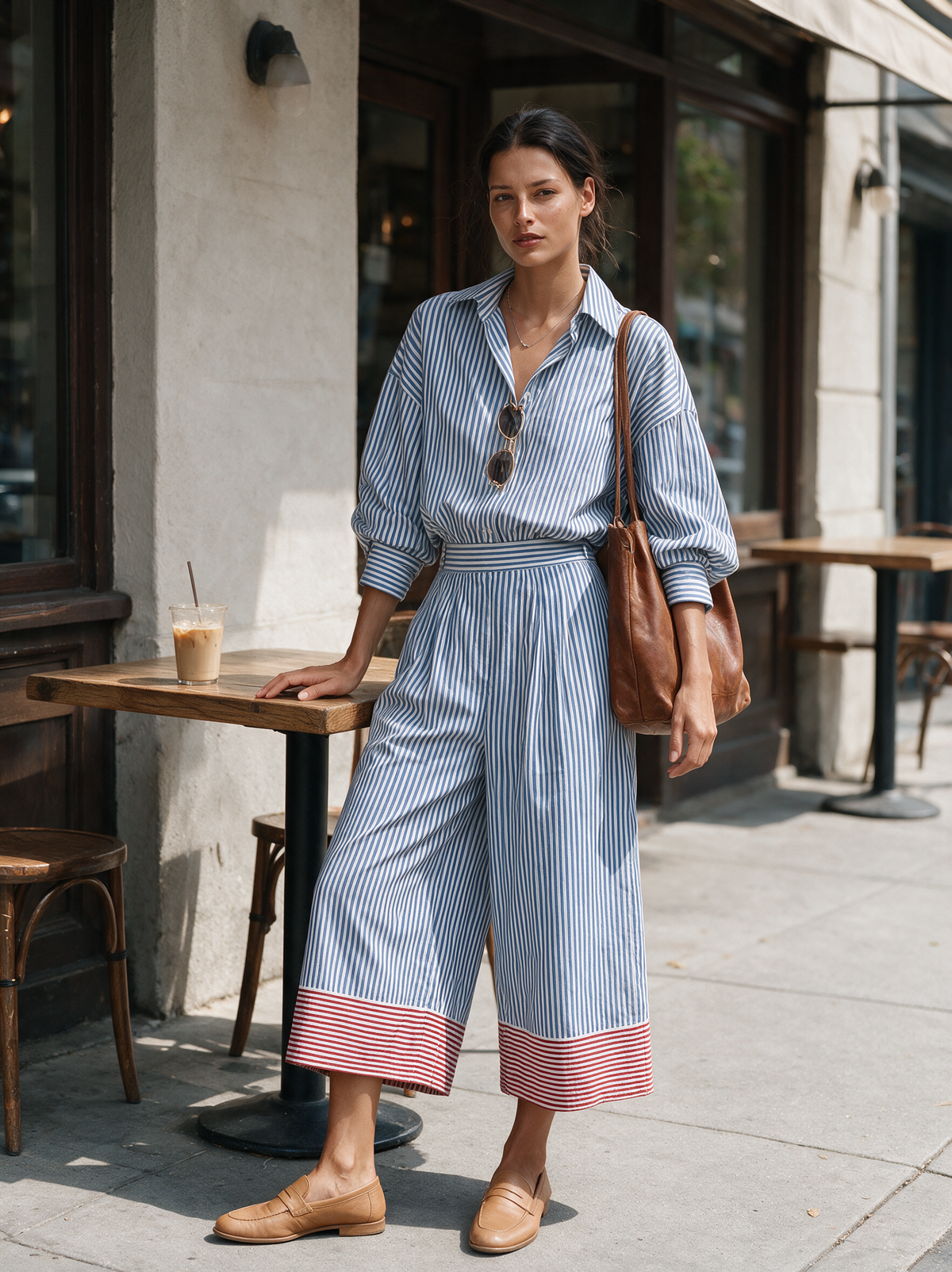 Women's Striped Shirt Color Trouser Set – House of Velari