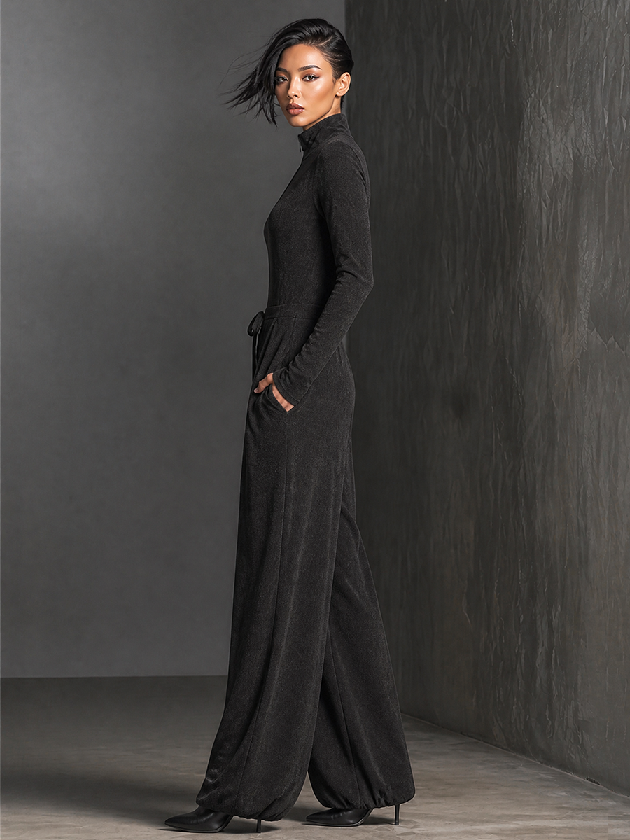 Women's Drawstring Zip Front Jumpsuit – House of Velari