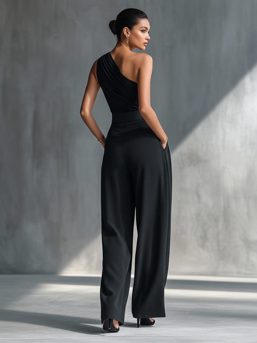 Women's Black Knit Wide-Leg Pants – House of Velari