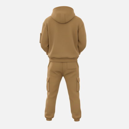 Men’s Two-Piece Tracksuit Set Casual Hoodie & Cargo Joggers – House of Velari