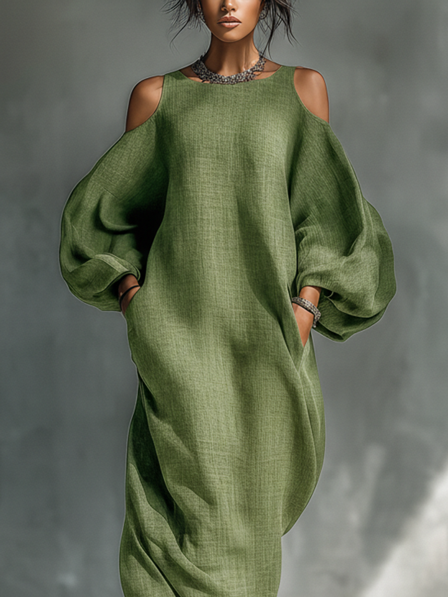 Women's Green Oversized Maxi Dress – House of Velari
