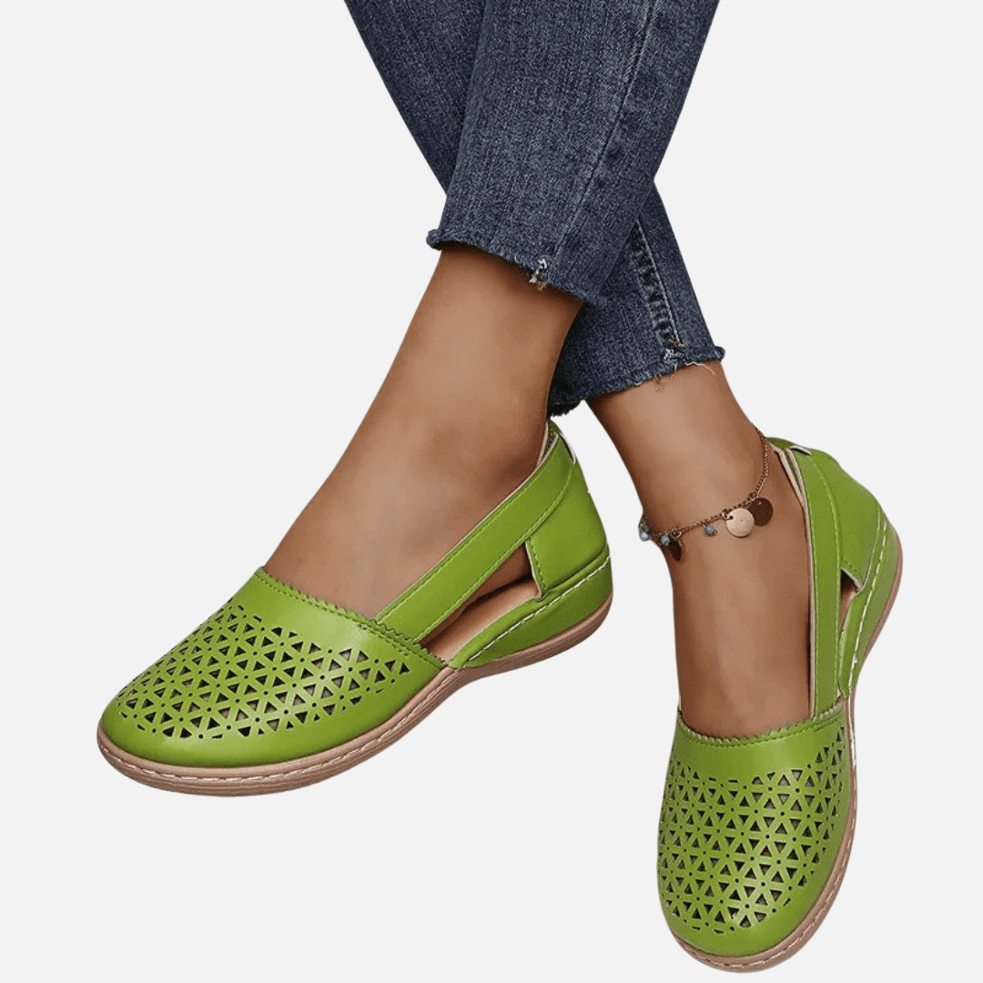 Women's Perforated Slip-On Wedge Flats Cutout – House of Velari