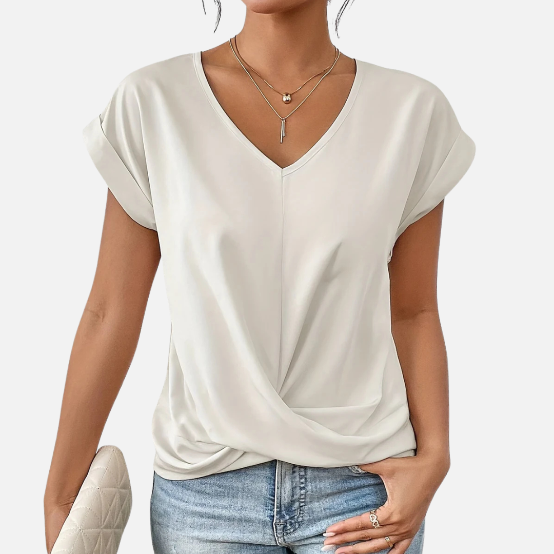 Women's V-Neck Draped T-Shirt Breathable – House of Velari