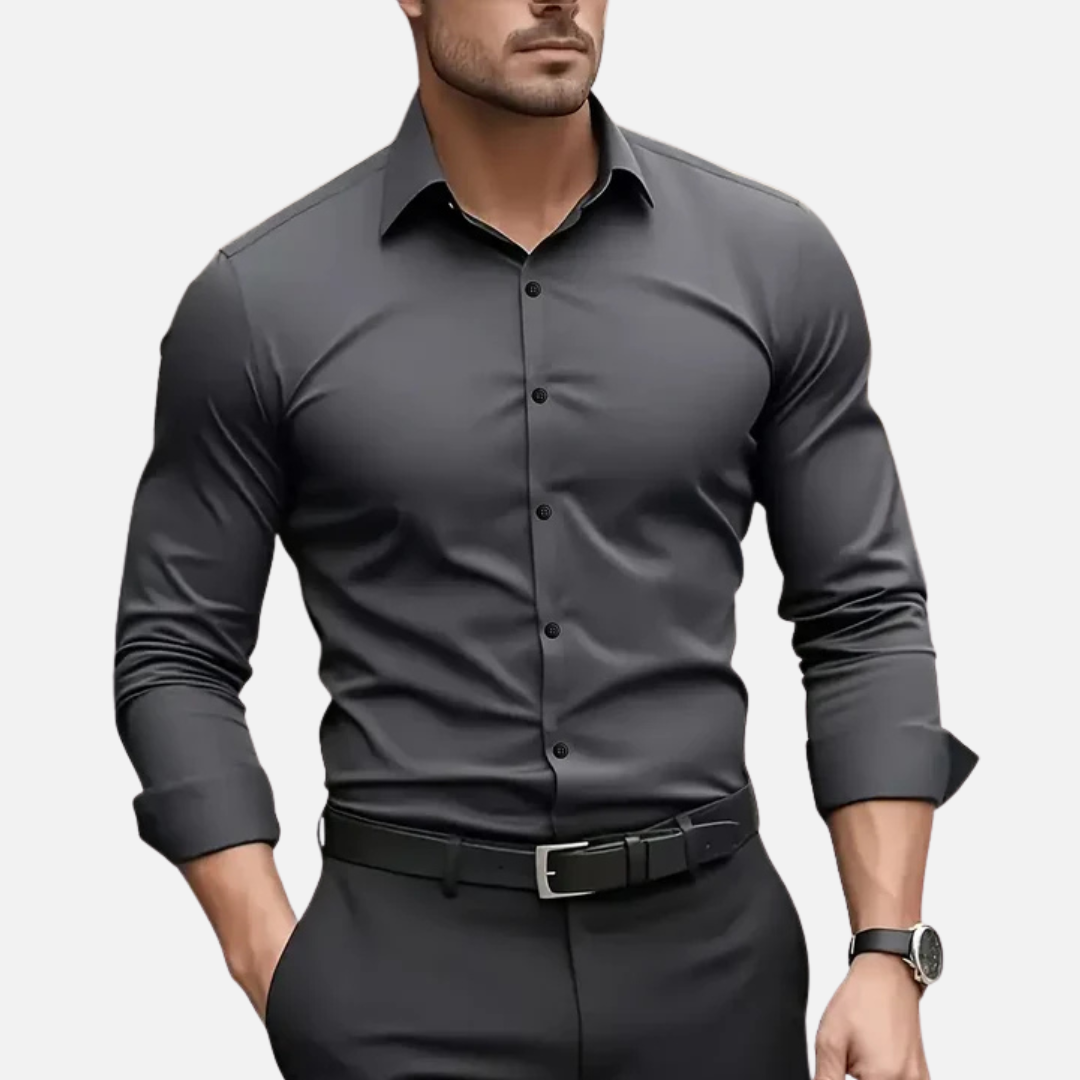 Men's Slim-Fit Long Sleeve Dress Shirt – House of Velari