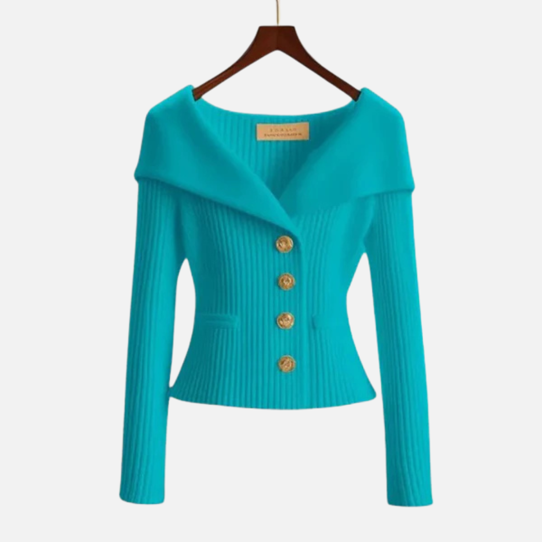 Women's Elegant Ribbed Off-Shoulder Cardigan – House of Velari