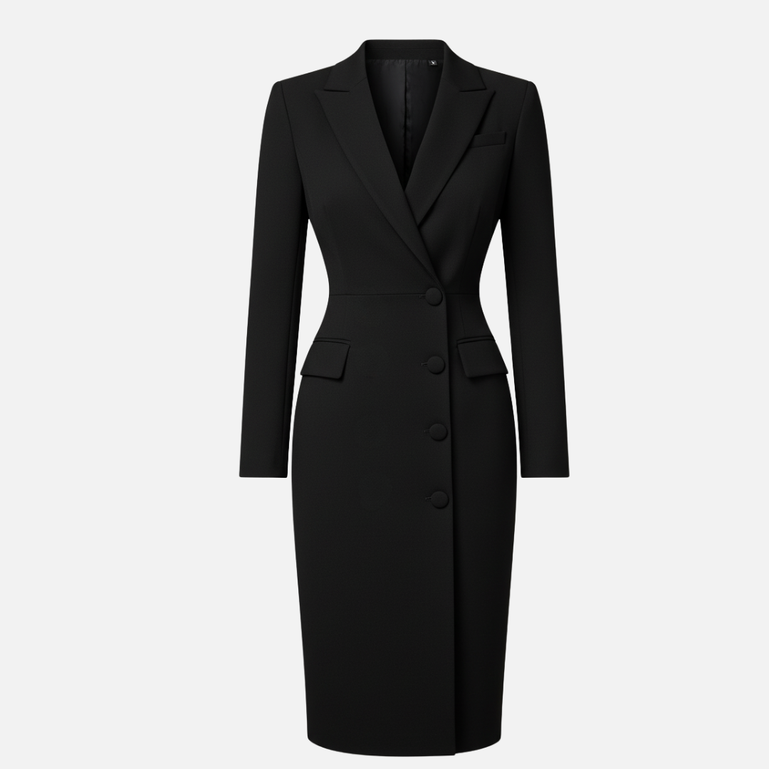 Women’s Elegant Blazer Dress – Long Sleeve Bodycon Midi Dress – House of Velari