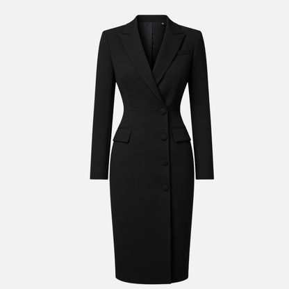 Women’s Elegant Blazer Dress – Long Sleeve Bodycon Midi Dress – House of Velari