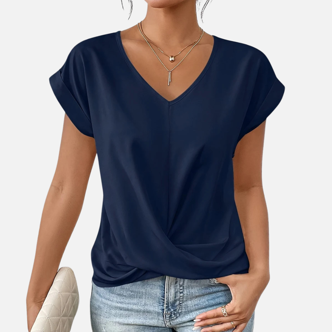 Women's V-Neck Draped T-Shirt Breathable – House of Velari