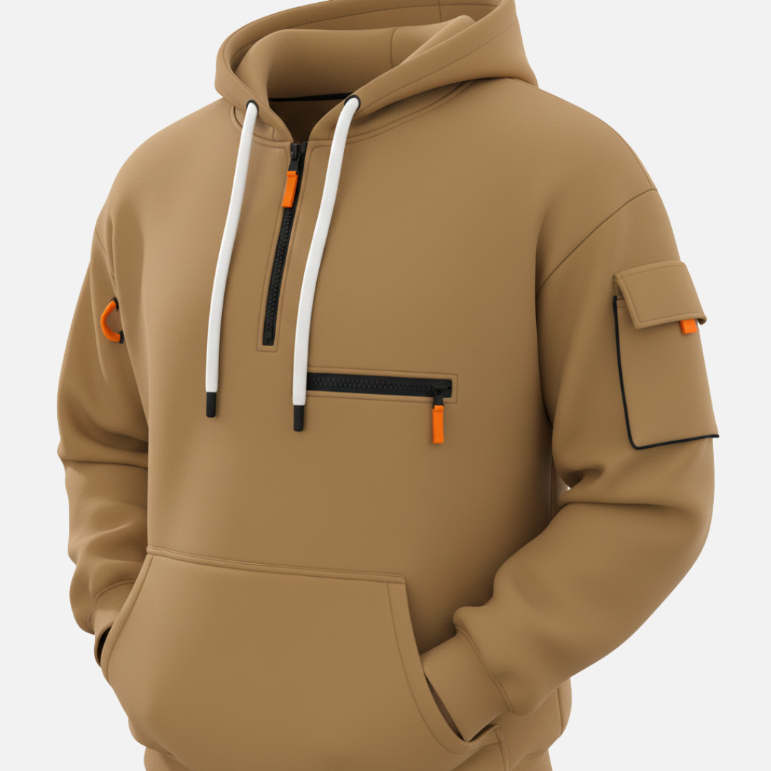 Men’s Two-Piece Tracksuit Set Casual Hoodie & Cargo Joggers – House of Velari