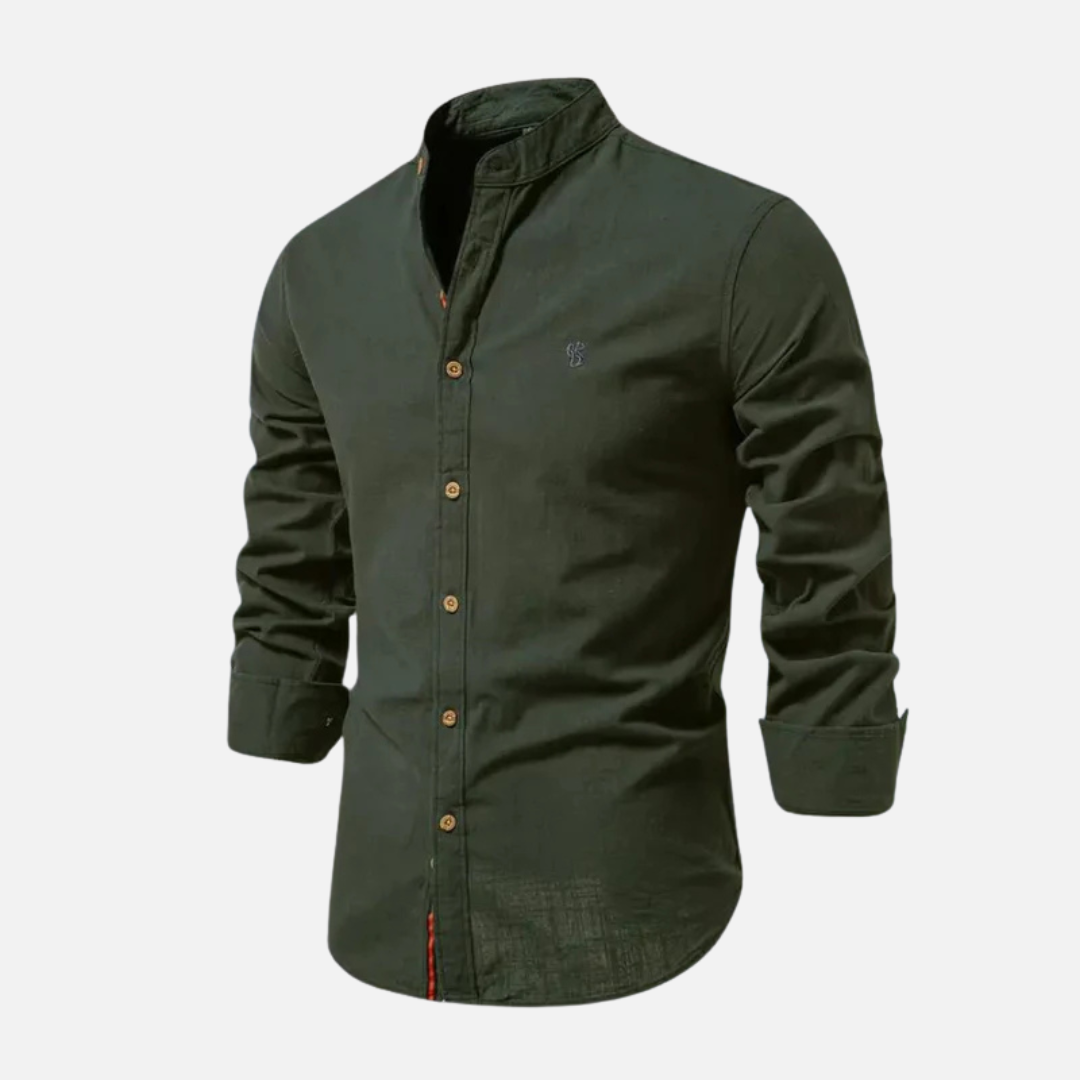 Men's Long Sleeve Mandarin Collar Shirt – House of Velari