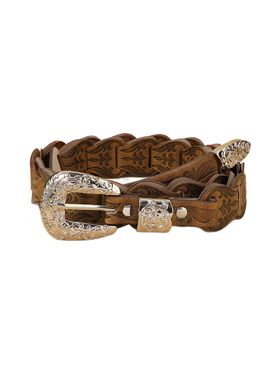 Women's Leather Floral Waist Belt – House of Velari