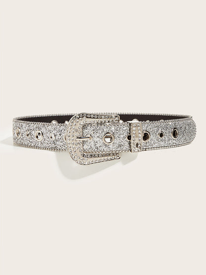 Women's Rhinestone Embellished Buckle Belt – House of Velari