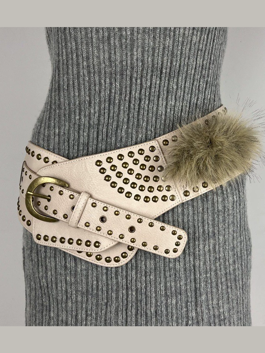 Women's Leather Fur Retro Belt – House of Velari