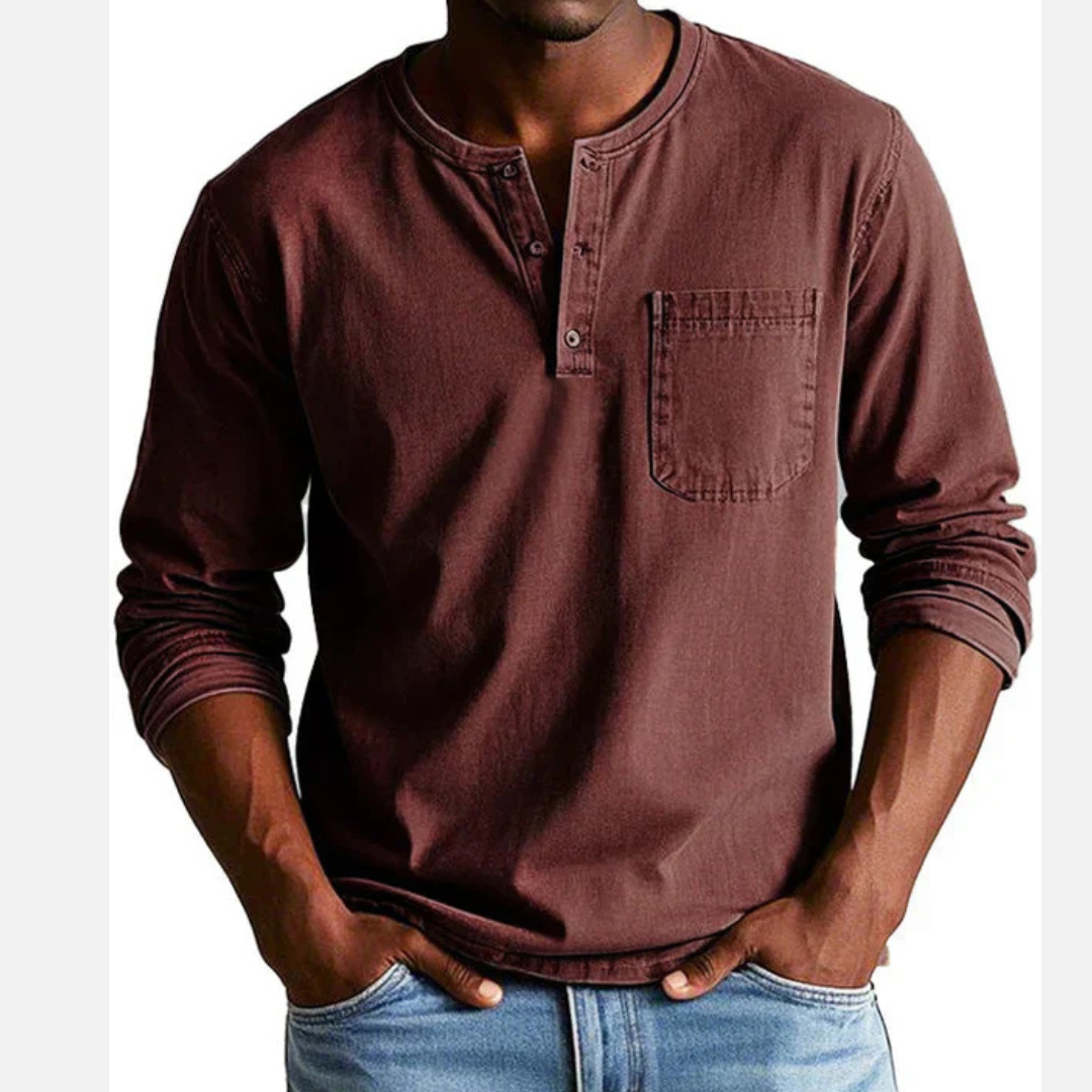 Men's Henley Long-Sleeve Linen Shirt – House of Velari