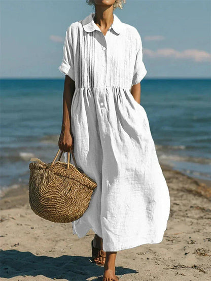 Women's Cotton Button-Front Shirt Dress – House of Velari