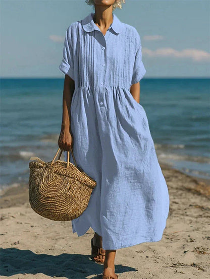 Women's Cotton Button-Front Shirt Dress – House of Velari