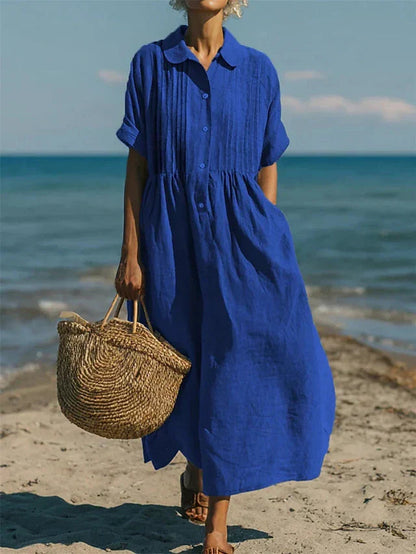 Women's Cotton Button-Front Shirt Dress – House of Velari